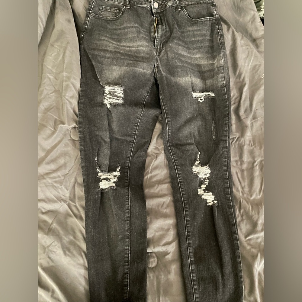 Washed out ripped jeans